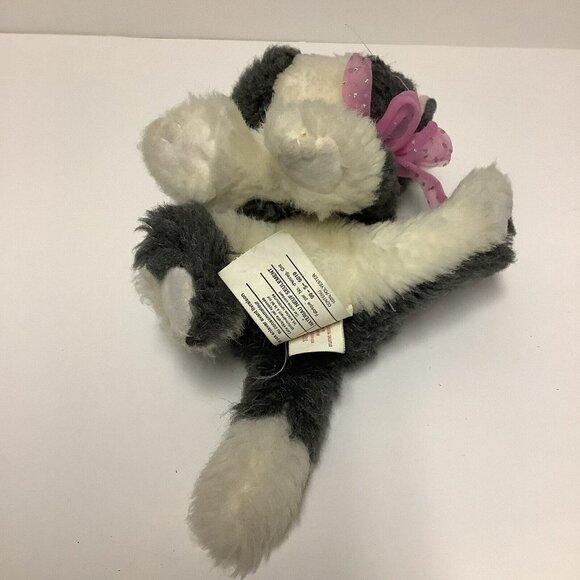 Vintage 1992 Tyco Kitty Kitty Kittens Plush Charcoal Grey & White Purrs READ - Picture 6 of 14